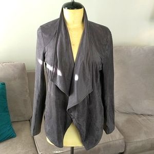 Suede Drape Front Jacket